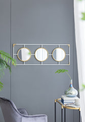 3 Mirror Piece Wall Mirror in Rectangular Frame