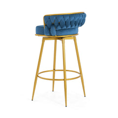 Modern Low Back Upholstered Counter Height Bar Stools (Set of 2)