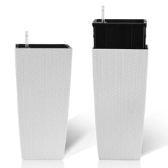Pack of 2 Square Planters with Automatic Watering System - 22 Inch