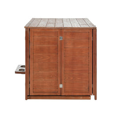 43" Solid Wood Dog Crate Furniture Foldable Indoor Kennel
