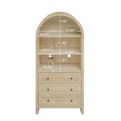 Arched Kitchen Pantry Modern Farmhouse Wood Kitchen Storage Cabinet