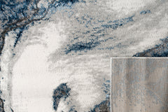 'Ziv' Luxury Area Rug in Blue and Grey Abstract Design