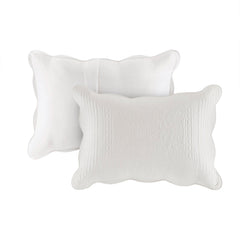3 Piece Reversible Scalloped Edge Quilt Set White Full/Queen