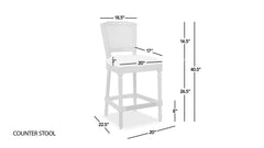 Triomphe Rattan Wicker High Back Armless Counter Bar Stool