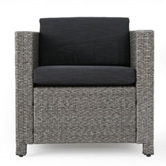Outdoor Club Chair Set of 4 with Water Resistant Cushions