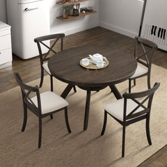 Wooden X Back Dining Chairs Set of 2 - Brown