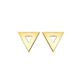 14k Yellow Gold Polished Open Triangle Post Earrings