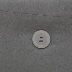 Modern Gray Sofa with Integrated USB and Type-C Charging