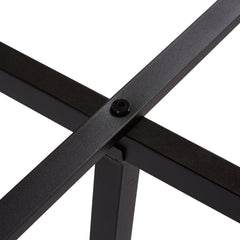 Modern King Size Metal Platform Bed Frame with Wooden Headboard