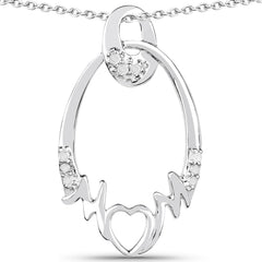 0.14 Carat Genuine White Diamond .925 Sterling Silver Pendant
