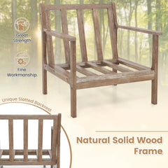 Modern Accent Chair with Solid Rubber Wood Armrests