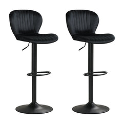 Adjustable Counter Height Chairs Set of 2 with Velvet Upholstered Backrests