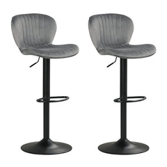 Adjustable Counter Height Chairs Set of 2 with Velvet Upholstered Backrests