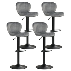 Adjustable Counter Height Chairs Set of 4 with Velvet Upholstered Backrests