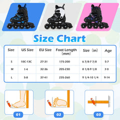Adjustable Kids' Incline Skates for Boys Girls Ages 5-14