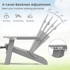 All-Weather HIPS Patio Adirondack Lounge Chair with Retractable Footrest