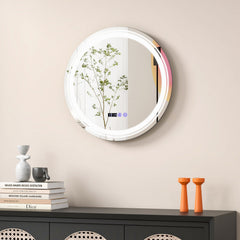 Anti-Fog Round Led Bathroom Mirror with 3 Color LED Lights