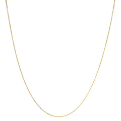 Solid 14K Yellow Gold 0.75mm Classic Box Chain Necklace. Unisex Chain - Size 16 Inches