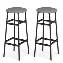 Bar Stools Set of 2 with Sturdy Metal Frame and Footrest