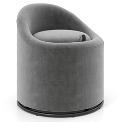Barrel Chair with Storage 360° Swivel Upholstered Vanity Chair