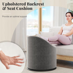 Barrel Chair with Storage 360° Swivel Upholstered Vanity Chair