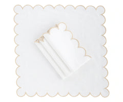 Beige Scalloped Edge Napkins - LongWave