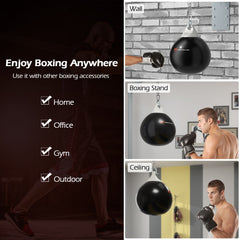 18 Inch 110 Pound Heavy Punching Water Aqua Bag with Adjustable Metal Chain-Black
