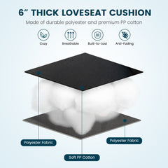 Indoor Outdoor Tufted Bench Cushion with Soft PP Cotton