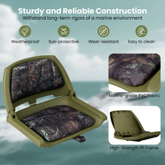 Boat Seat Folding Low Back Boat Chair with Marine-Grade PVC