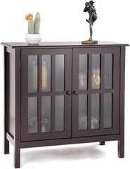 Glass Door Sideboard Console Storage Buffet Cabinet