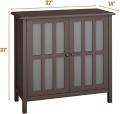Glass Door Sideboard Console Storage Buffet Cabinet