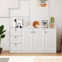 Buffet Cabinet with Storage Modern Sideboard Cabinet with 3 Doors-White