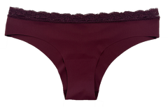 Laser Cut Rib Cheeky with Lace Waist, XS-2X