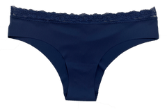 Laser Cut Rib Cheeky with Lace Waist, XS-2X