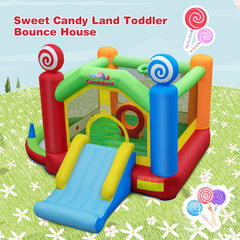 Candy Land Theme Kids Inflatable Bounce House with 735W Air Blower