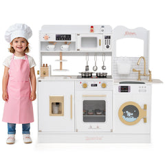 Children Pretend Toy Kitchen Playset with Light and Sound