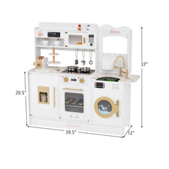 Children Pretend Toy Kitchen Playset with Light and Sound