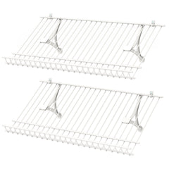 Closet Shelves Wall Mounted Set of 2 Metal Wire Shoe Racks