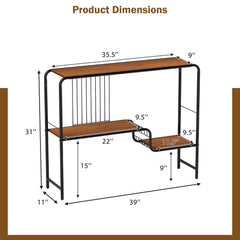 Console Table with Storage Shelf and Metal Frame for Living Room