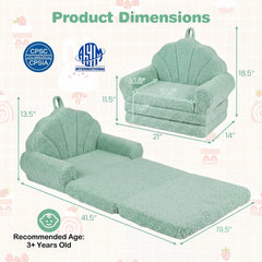 Convertible Kids Sofa 2-in-1 Fold out Toddler Couch Chair