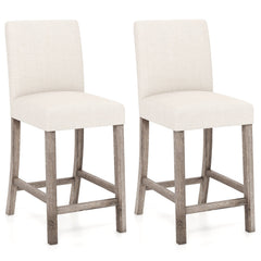 Counter Height Bar Stools Set of 2 with Back and Footrest