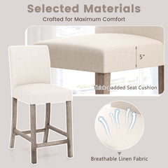 Counter Height Bar Stools Set of 2 with Back and Footrest