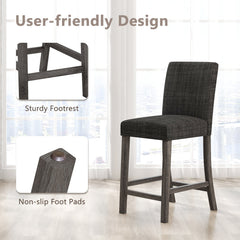 Counter Height Bar Stools Set of 2 with Back and Footrest