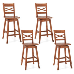Swivel 24-Inch Counter Height Stool Set of 2 with Inclined Backrest