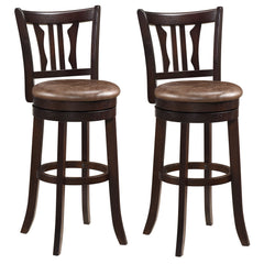 Counter Height Swivel Bar Stools Set of 2 with Back and Solid Rubber Frame