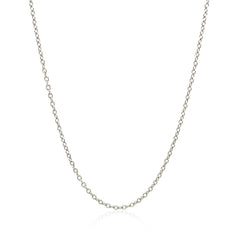 18k White Gold Round Cable Chain 1.5mm
