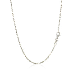 18k White Gold Round Cable Chain 1.5mm
