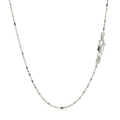 14k White Gold Diamond-Cut Alternating Bead Chain 1.2mm