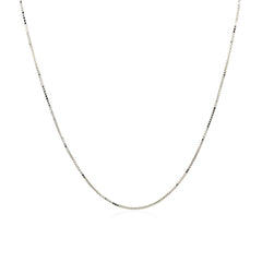 14k White Gold Classic Box Chain 0.6mm