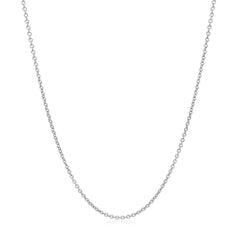 14k White Gold Round Cable Link Chain 1.2mm